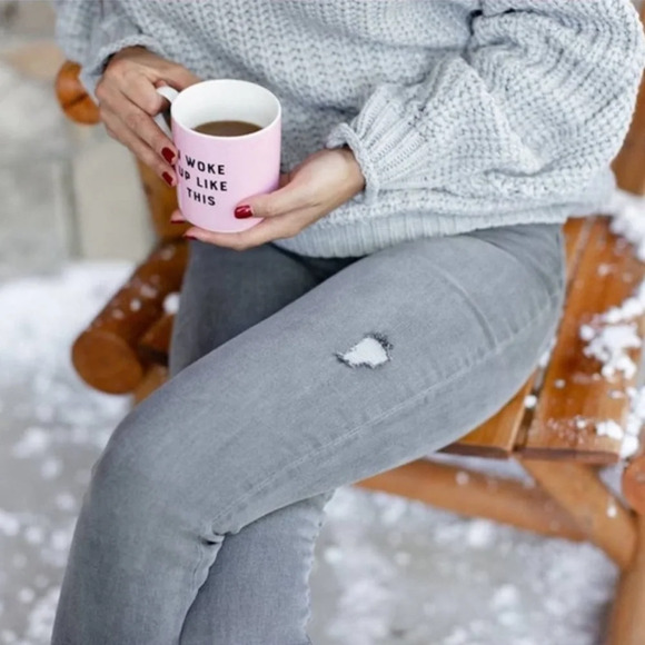 Spanx Distressed Ankle Skinny Jeans Vintage Gray High Rise Waisted NEW Small - Picture 15 of 15